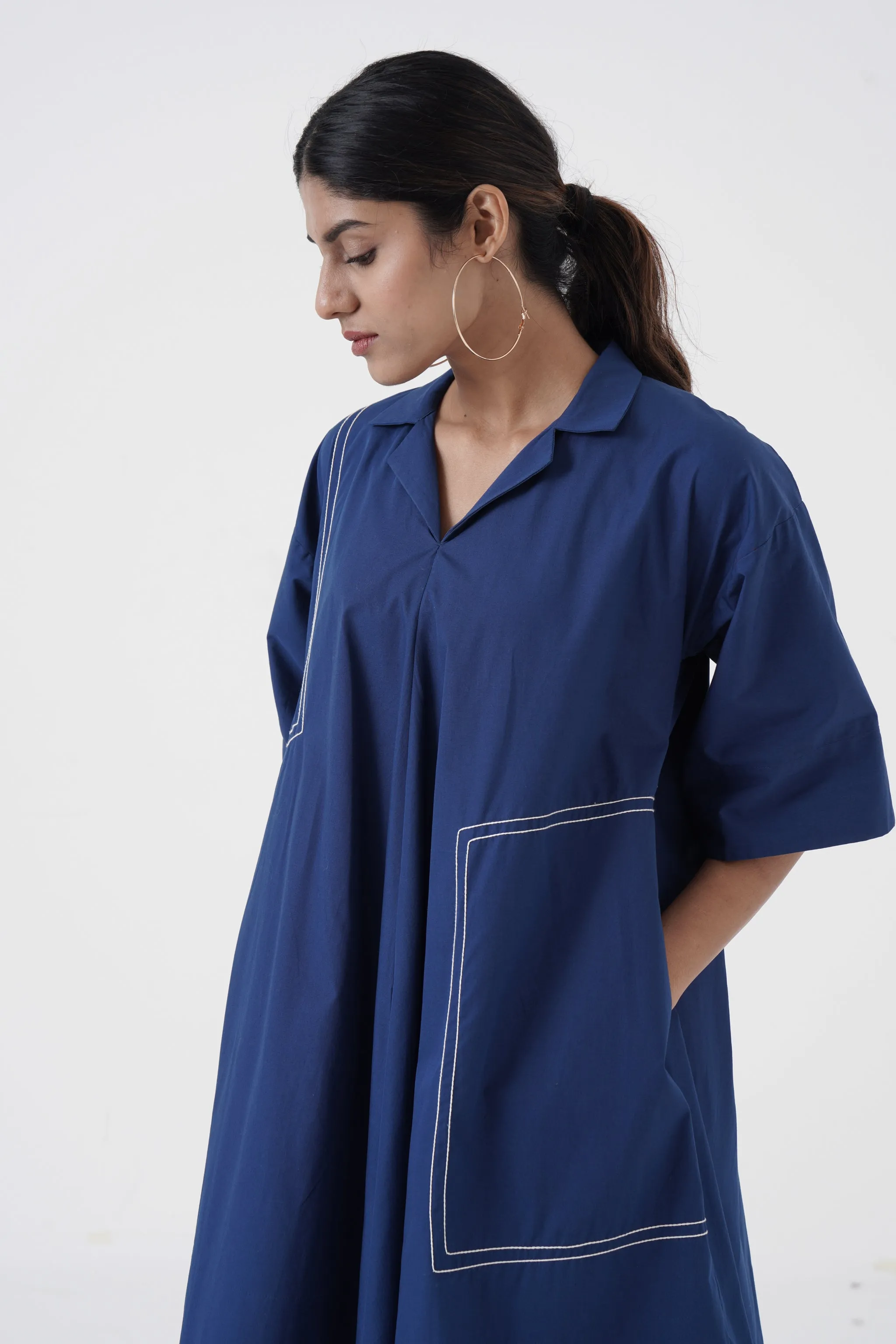 Dynamic - Notch Collar frock - Blue