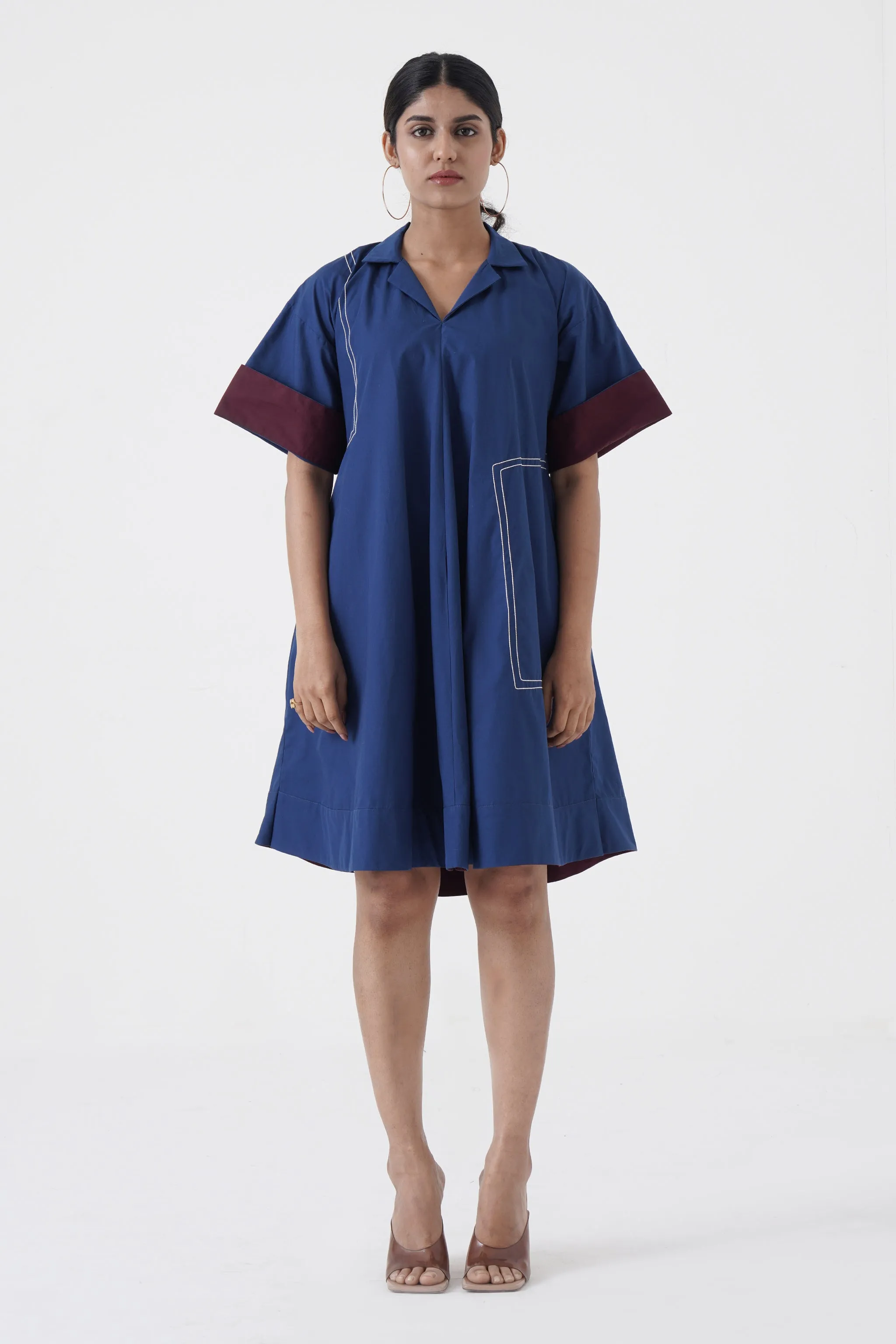 Dynamic - Notch Collar frock - Blue