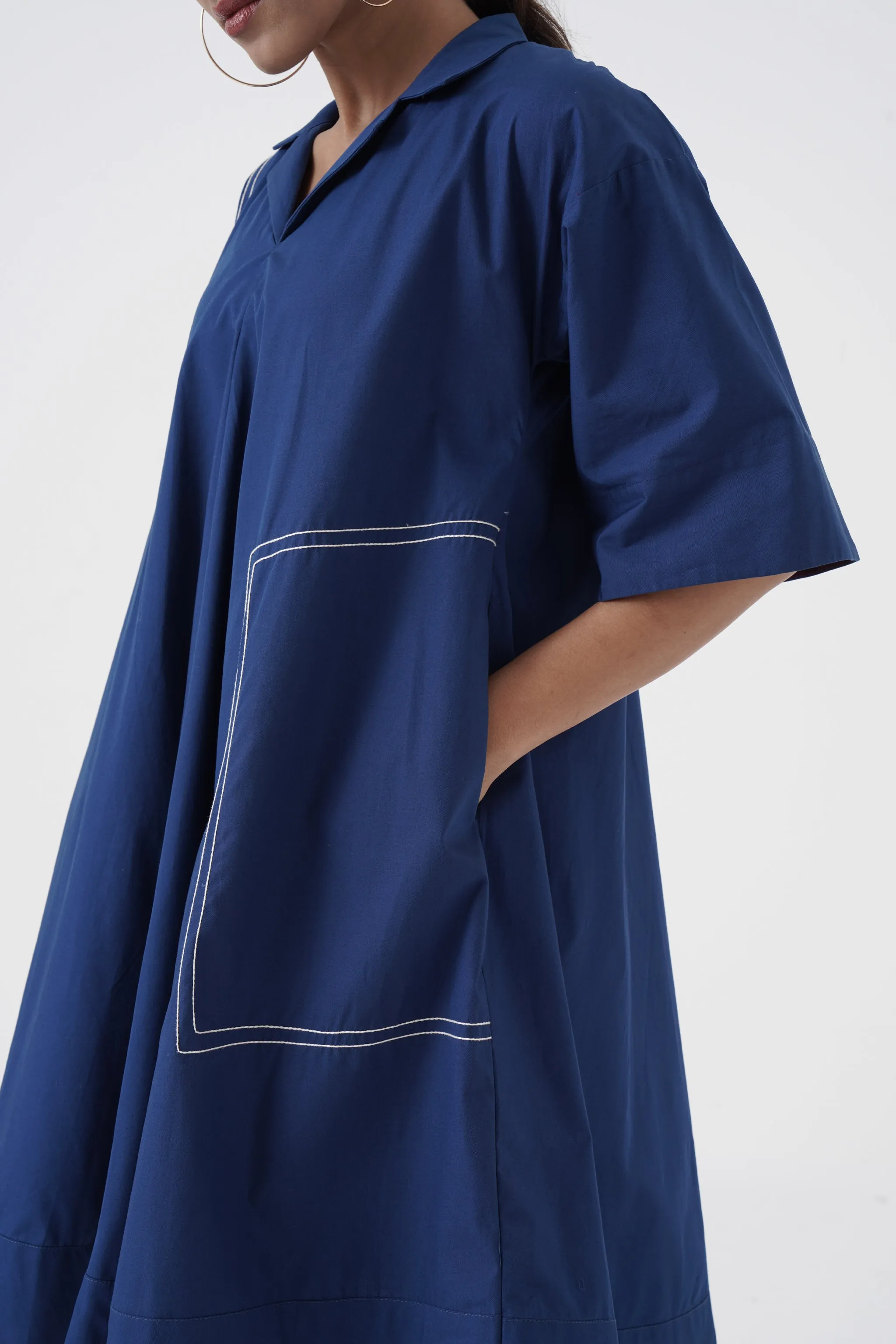 Dynamic - Notch Collar frock - Blue