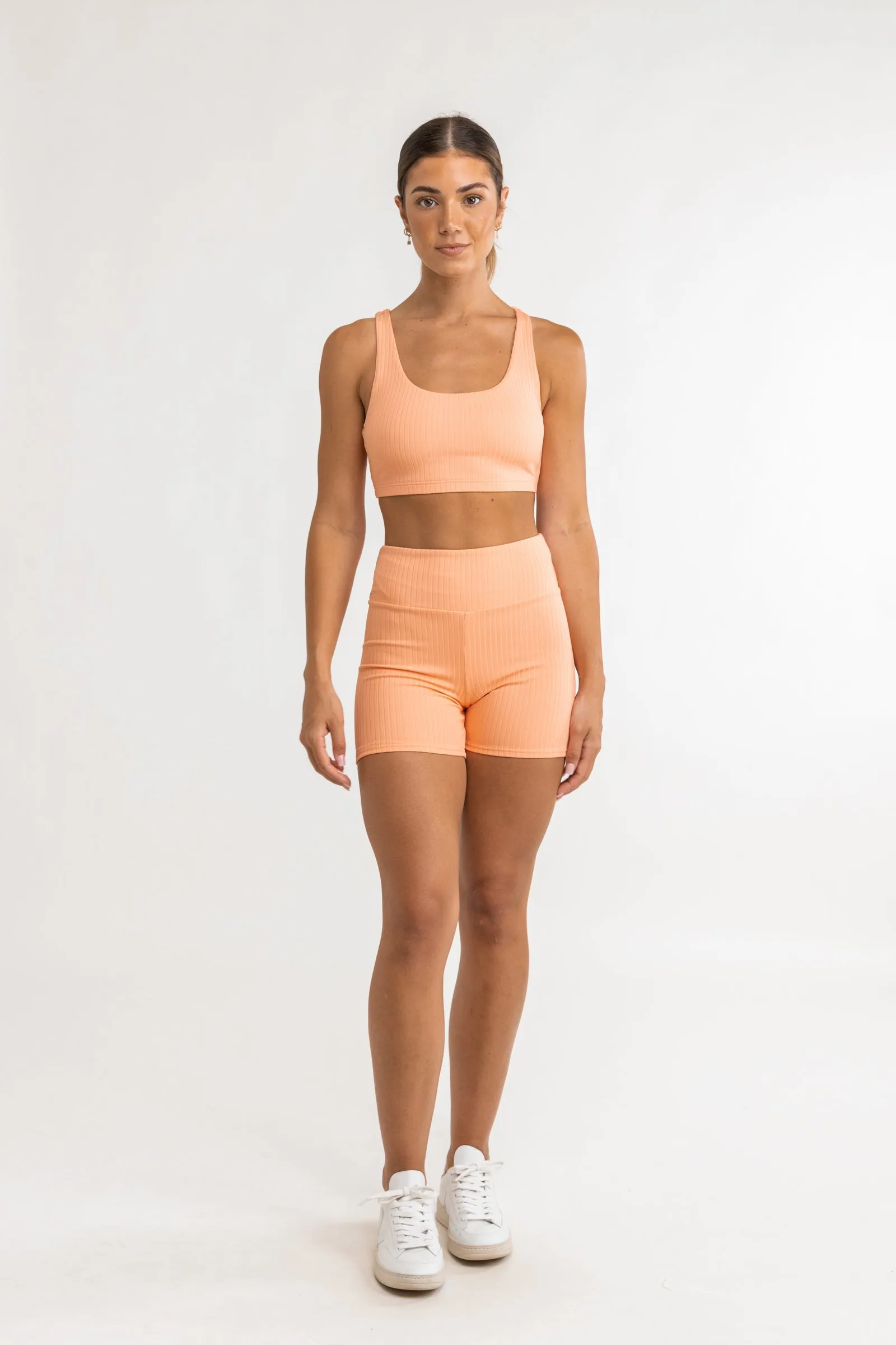 Elle Ribbed Bike Short Guava