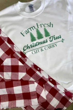 Farm Fresh Christmas Trees Graphic Sweatshirt