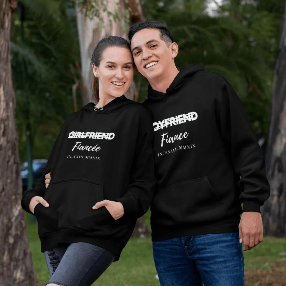 Fiance Custom Couple Hoodie With Date