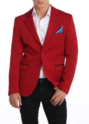 Fitted Brocade Jacket - Red