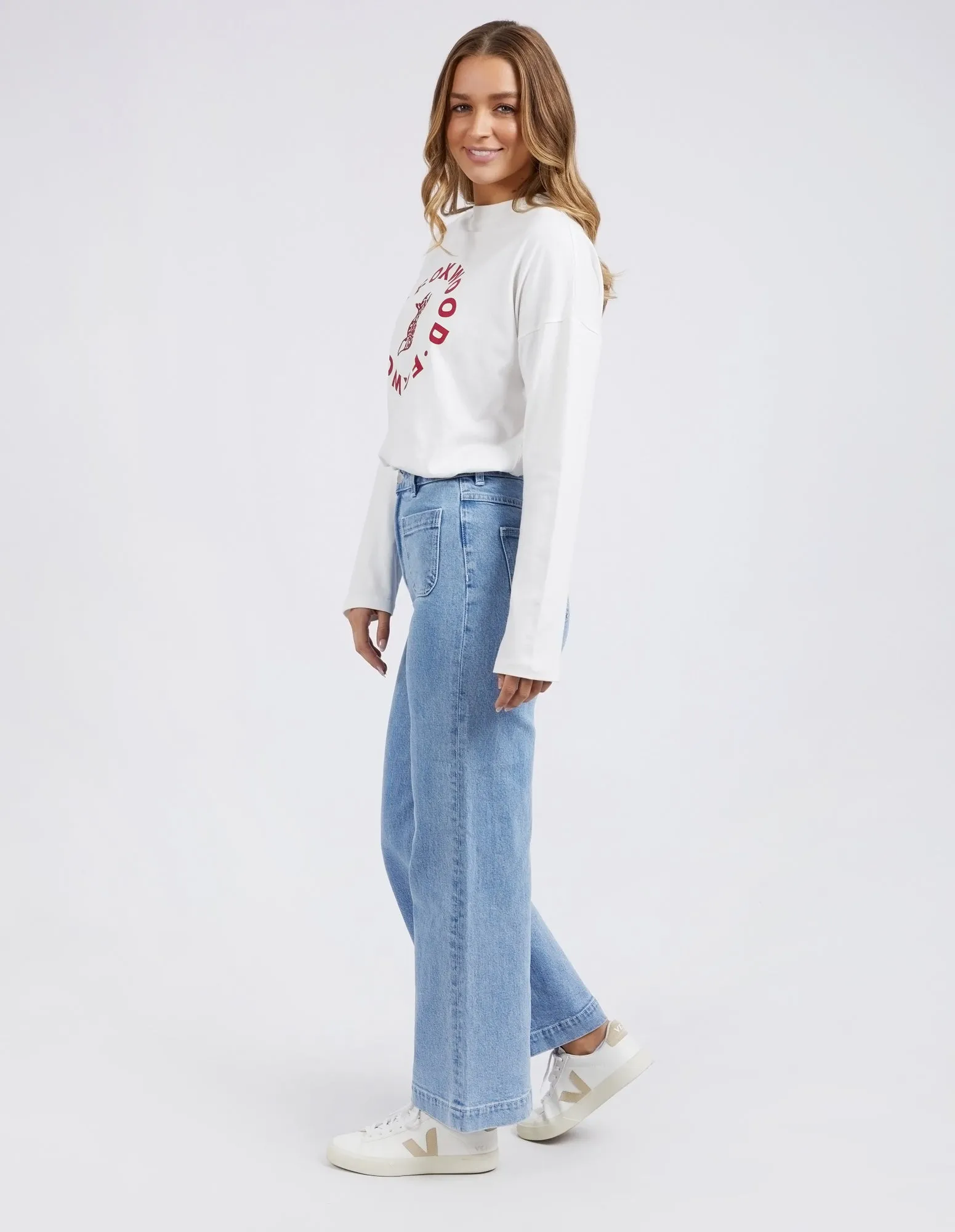 Foxwood Sarah Wide Leg Jean - Light Blue