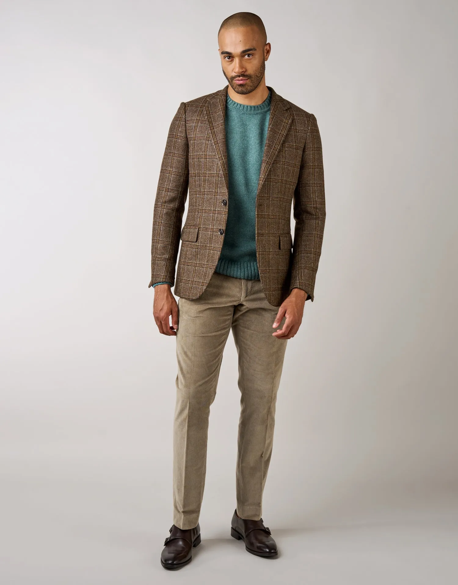 Gambino Beige Stretch Corduroy Trouser