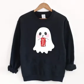 Ghost Coke Graphic Crewneck Sweater, Black