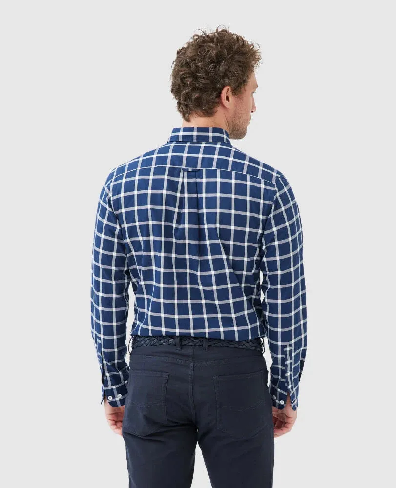 Gunn Check Oxford 4 - Navy