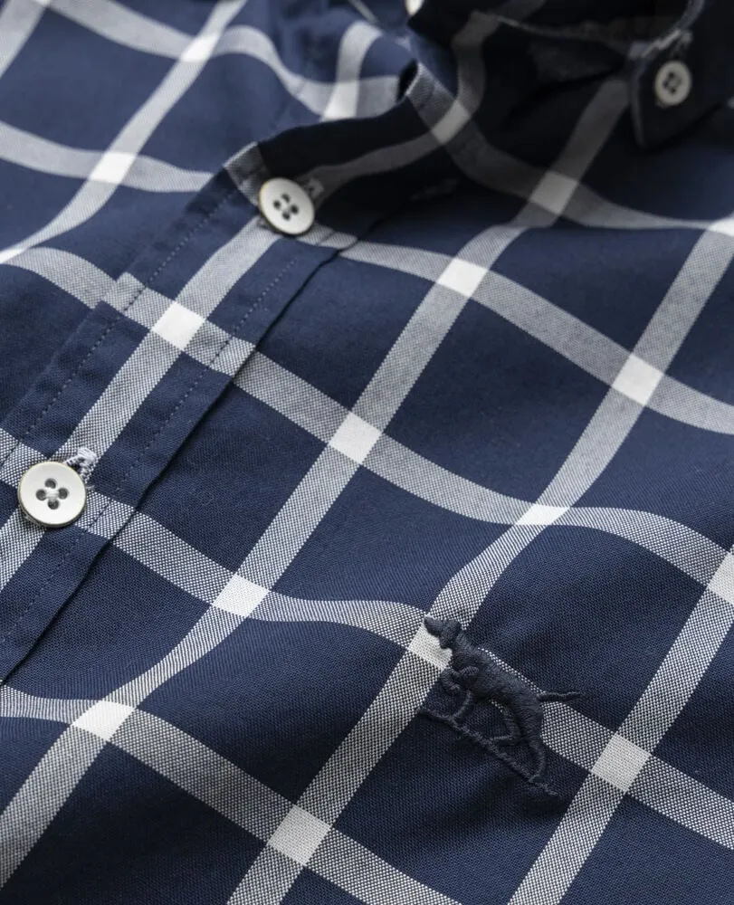 Gunn Check Oxford 4 - Navy