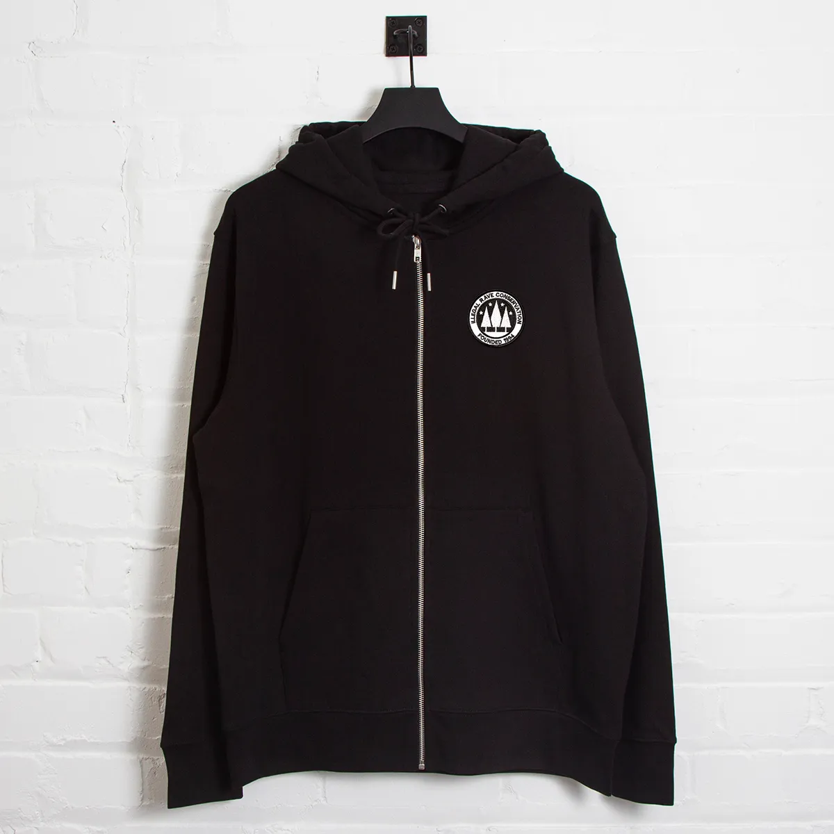 Illegal Rave Crest - Zipped Hood - Black