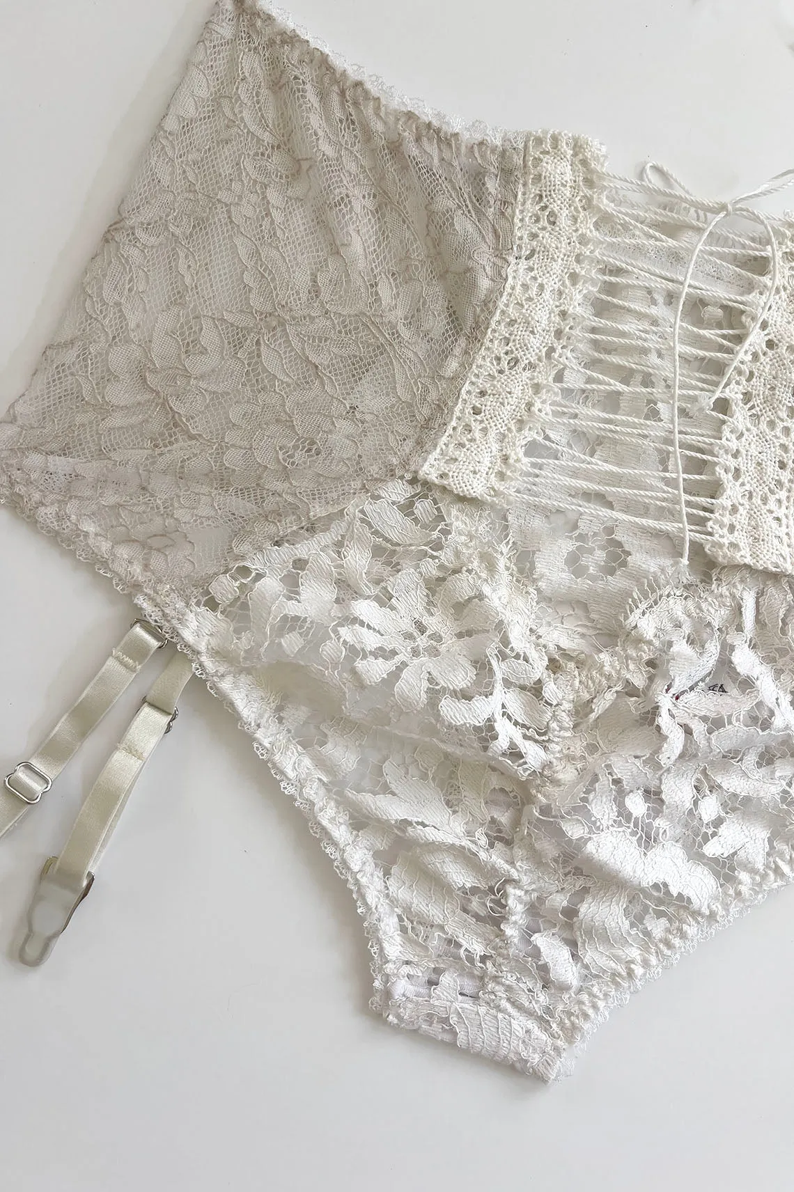 In Heroes We Trust x Clare Bare Cardamine Lace Up Garter Panty