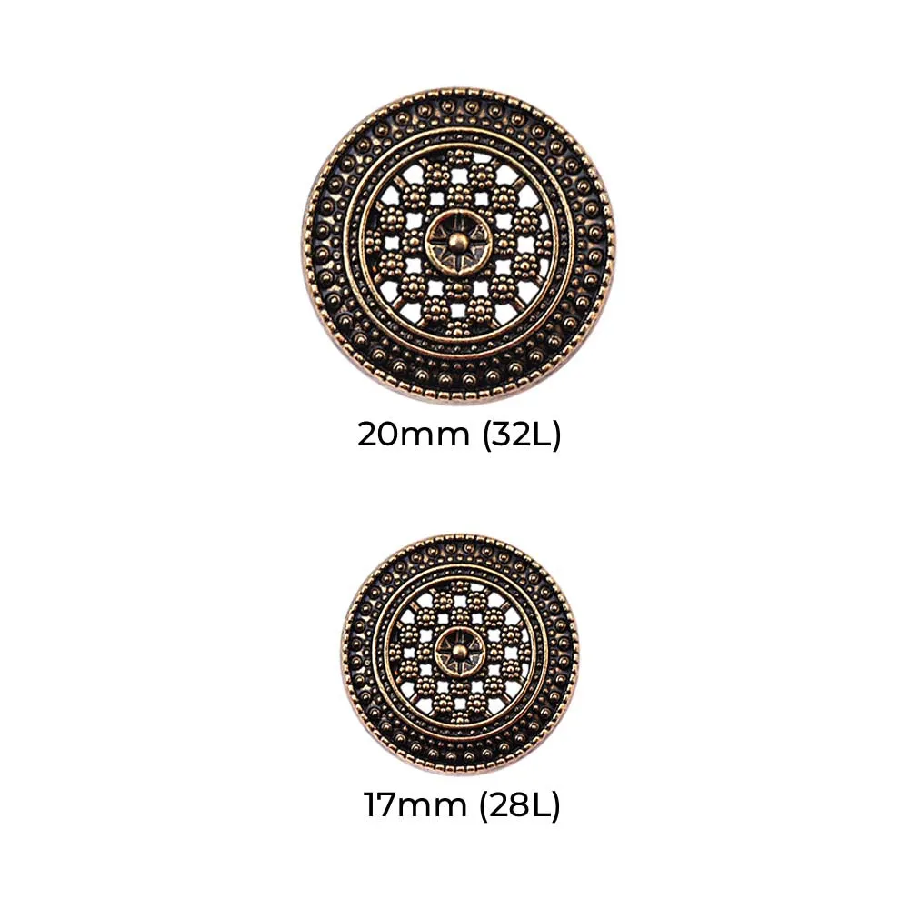 Intricate Cutwork Design Antique Buttons for Occasion Wear