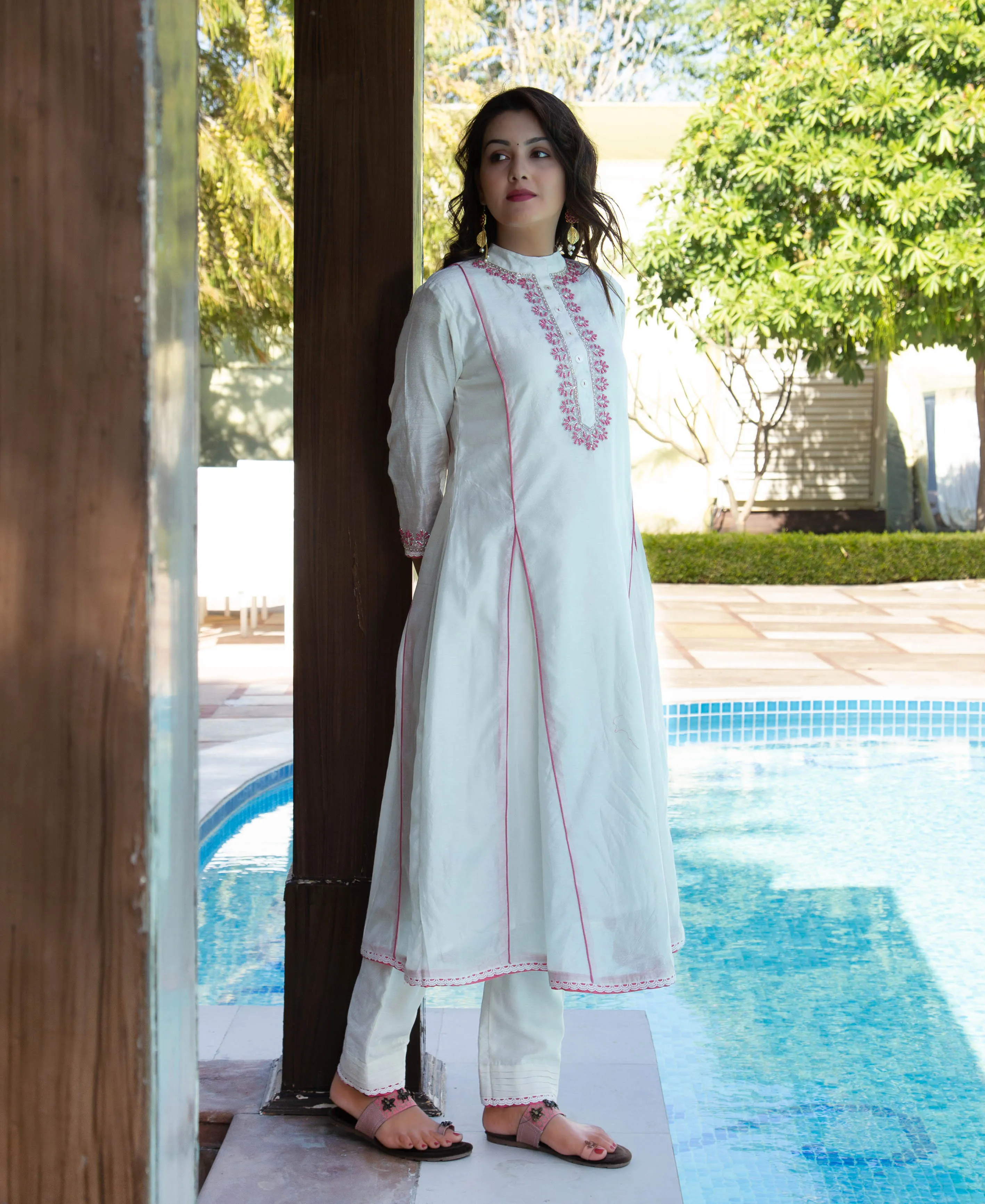 Isha Hand Embroidered A-Line Kurta