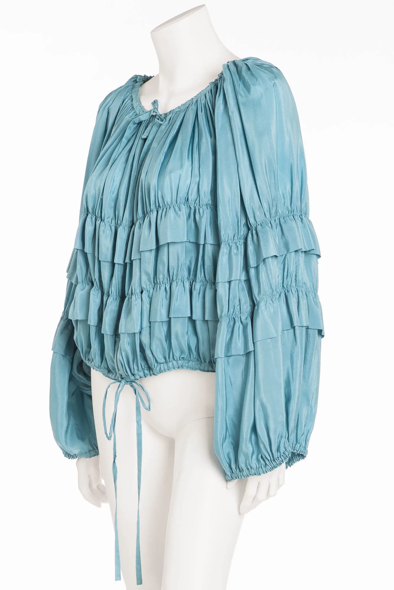 Jean Paul Gaultier - Turquoise Shirt with Ruffles - S