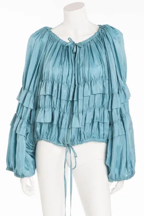 Jean Paul Gaultier - Turquoise Shirt with Ruffles - S