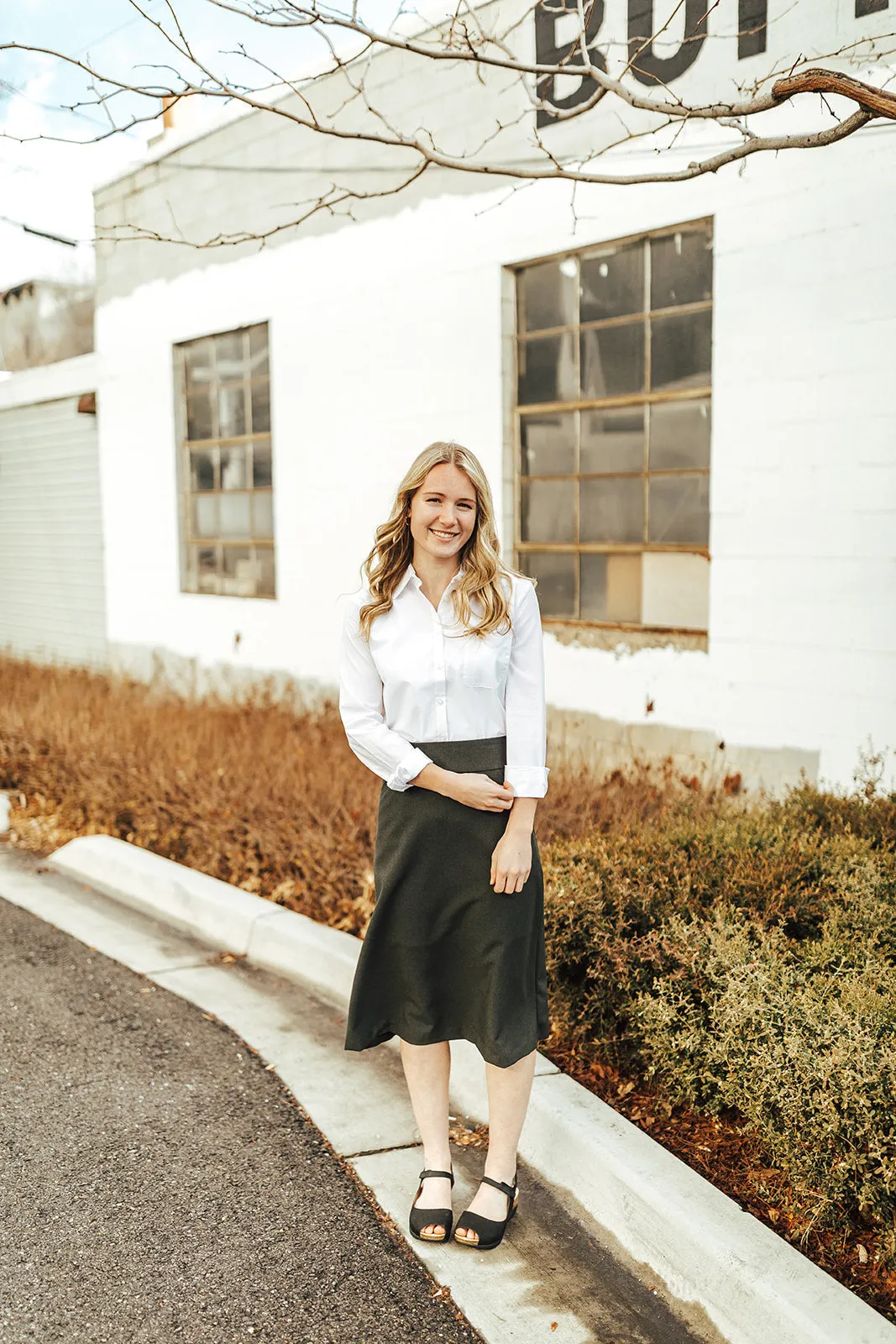 Ladies' Long Sleeve Dress Shirt White