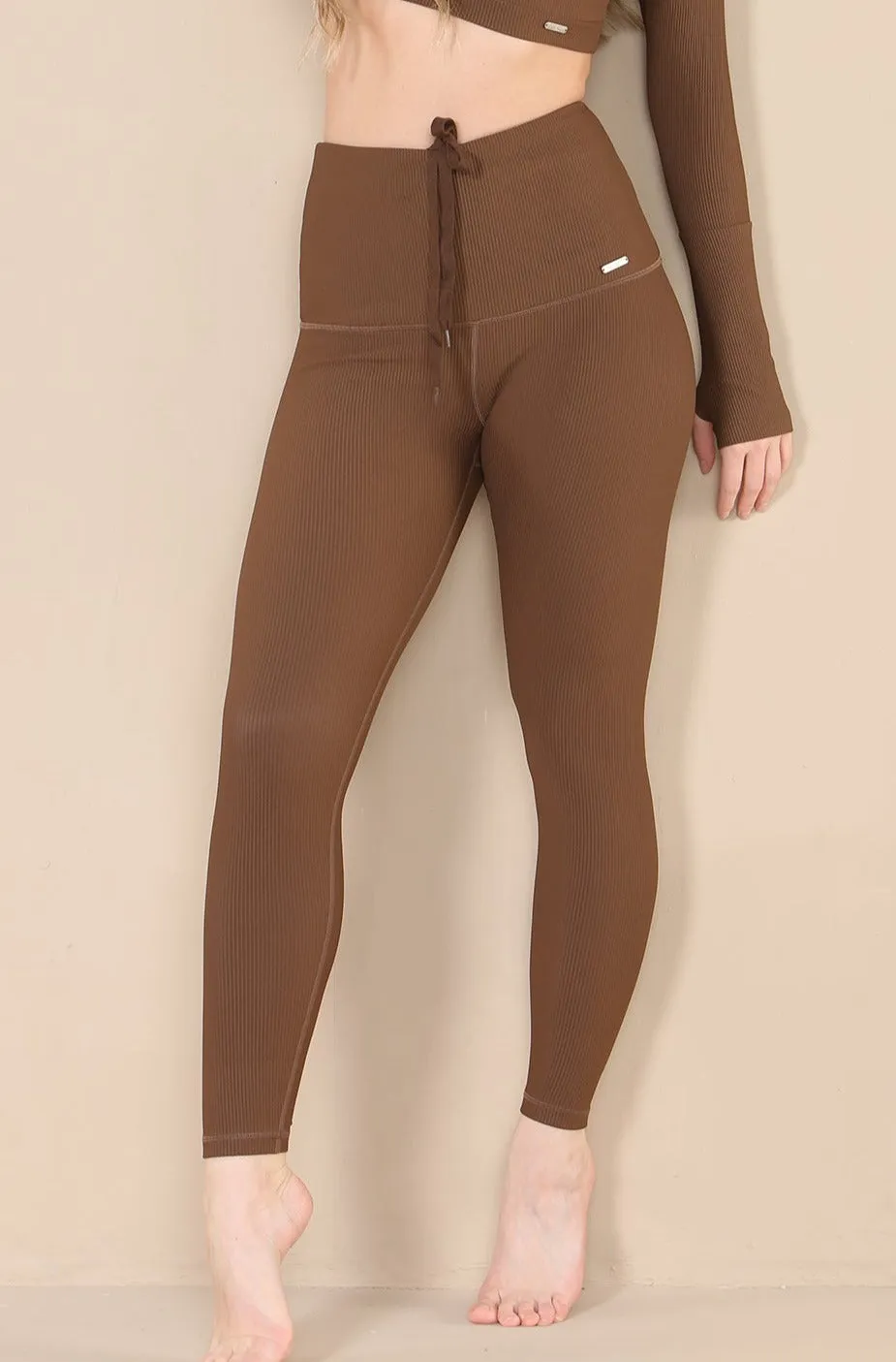 Lifestyle Ribbed Leggings Chestnut