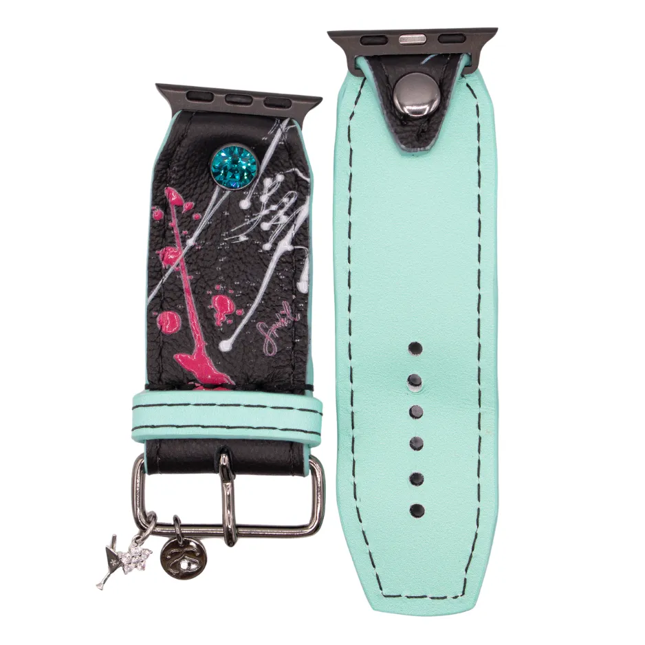 Limited Edition - "Nail Polish Pop" on Black Watchband