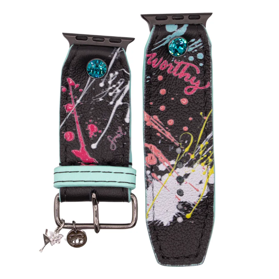 Limited Edition - "Nail Polish Pop" on Black Watchband