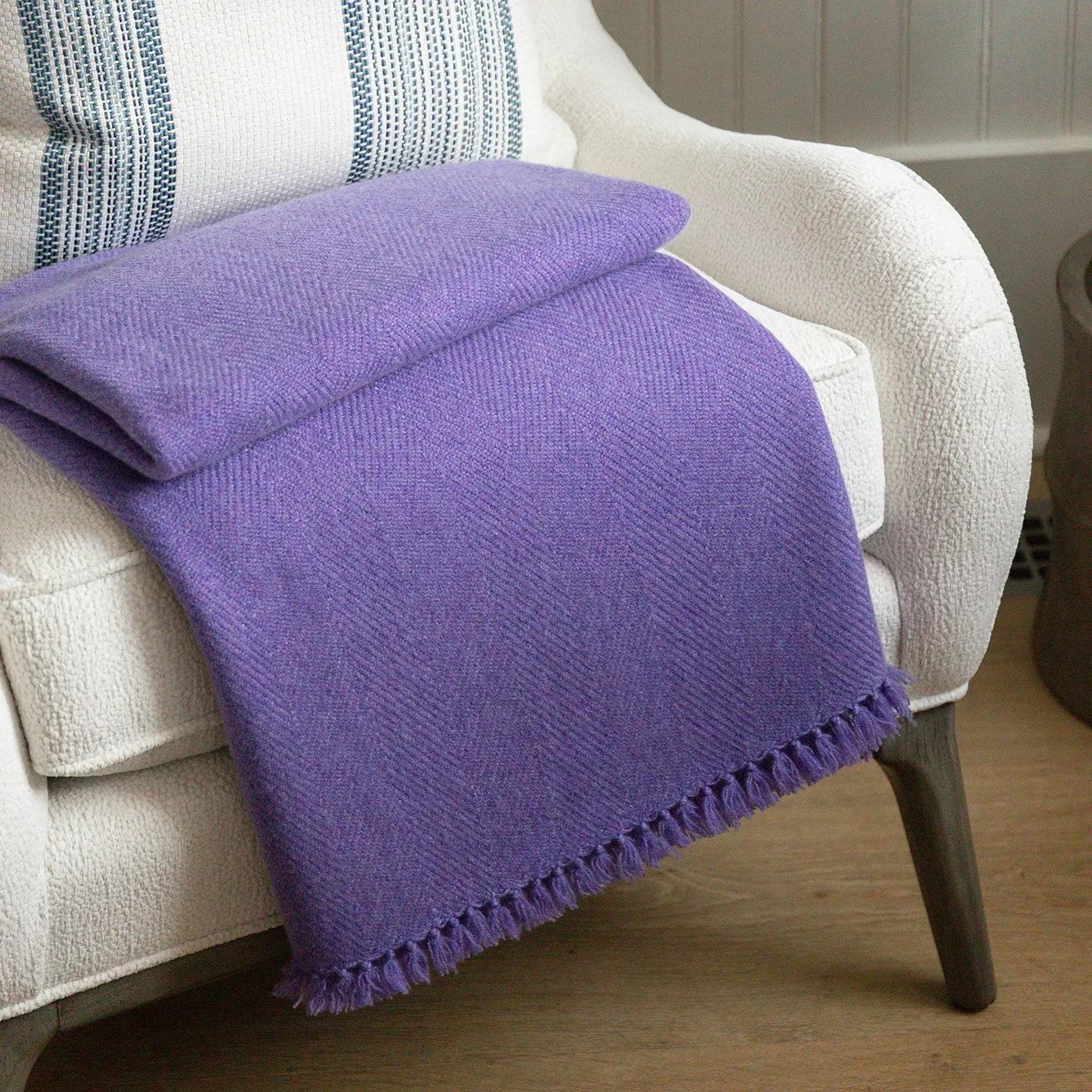 Lupine Purple Handwoven Cashmere Throw