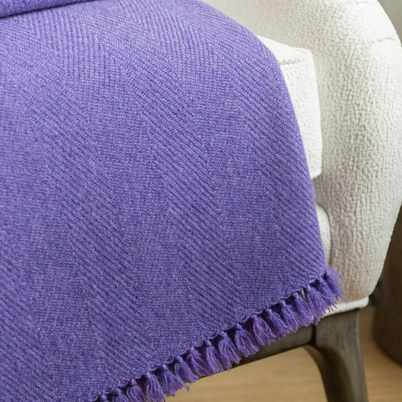 Lupine Purple Handwoven Cashmere Throw