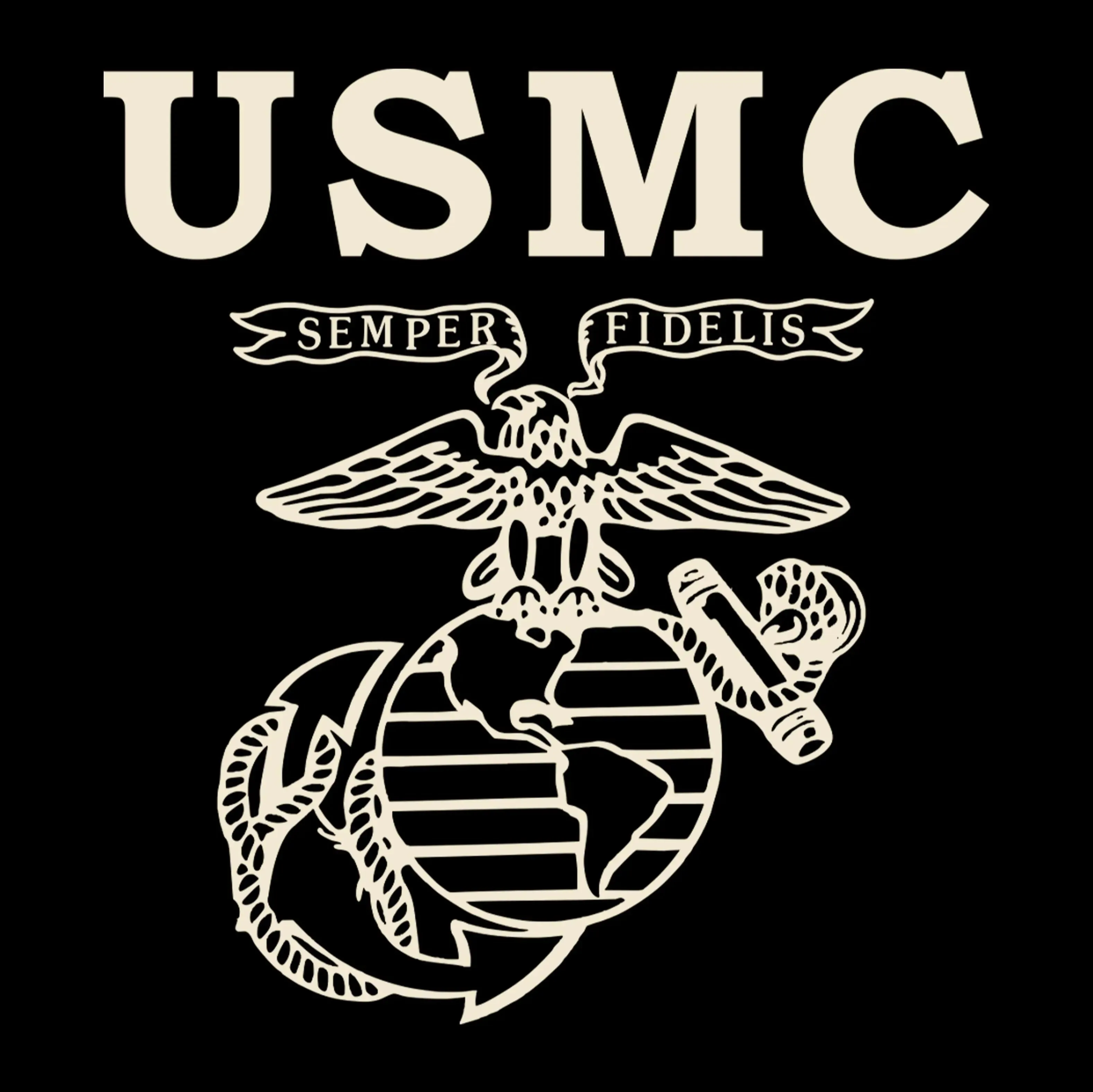 Marines Old School Heritage Sand Chest Seal Hoodie