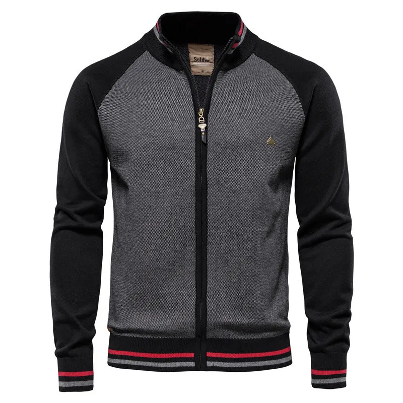 Men's Casual Cardigan Sweaters Full Zip Jacket with Pockets -Y200