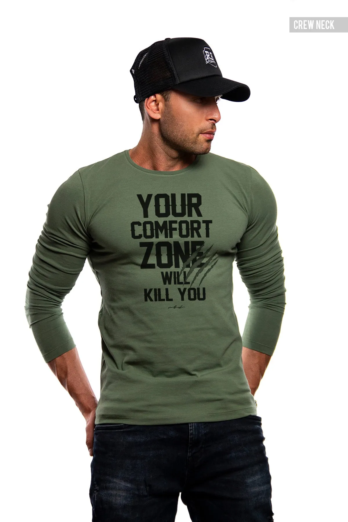 Mens Long Sleeve T-shirt "Comfort Zone Will Kill You" MD979