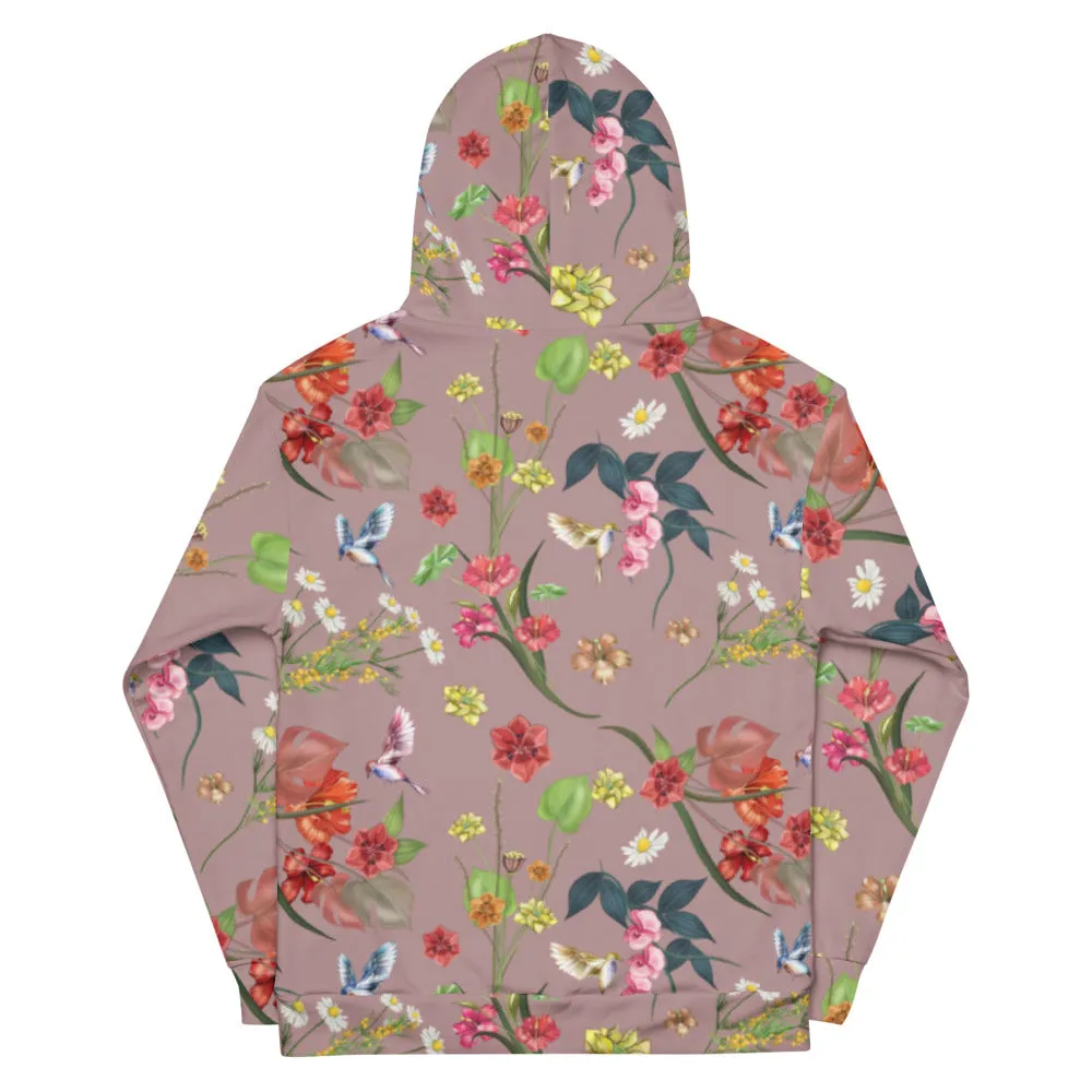 Noire Floral Hoodie- Rose Quartz