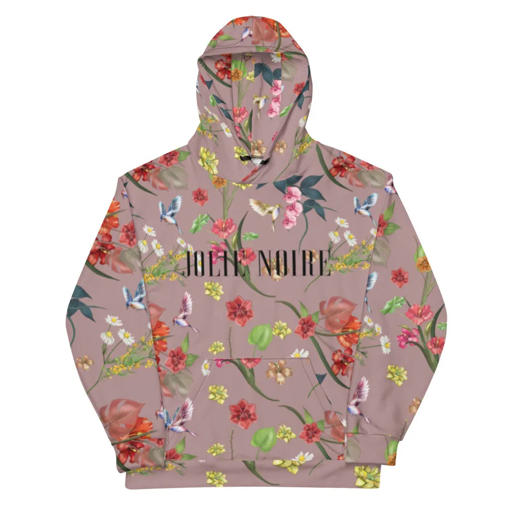 Noire Floral Hoodie- Rose Quartz