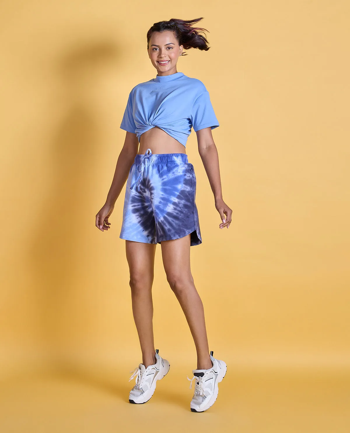 Nykd All Day Printed Terry Shorts - NYAT287 -Navy tie dye