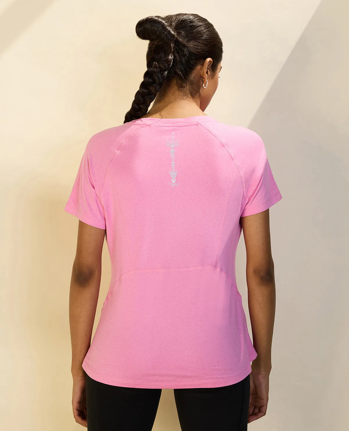 Nykd All Day Sun Protect Tee - NYK296 - Fuchsia Pink melange