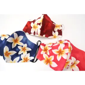 Plumeria Print Reusable Hawaiian Mask-3 layers M178