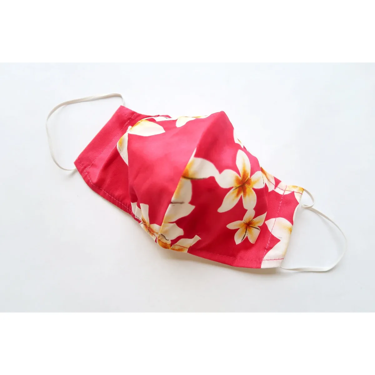 Plumeria Print Reusable Hawaiian Mask-3 layers M178