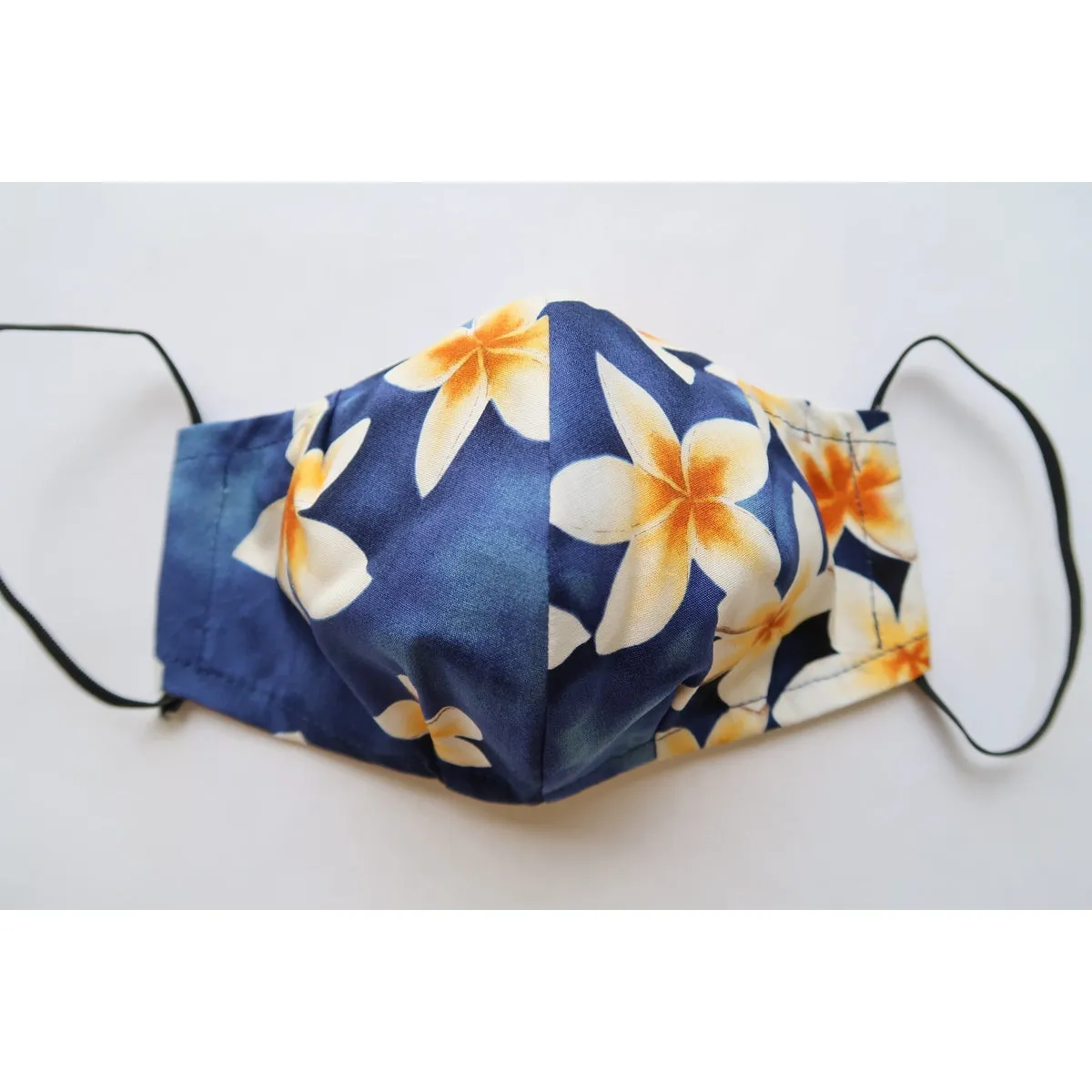 Plumeria Print Reusable Hawaiian Mask-3 layers M178