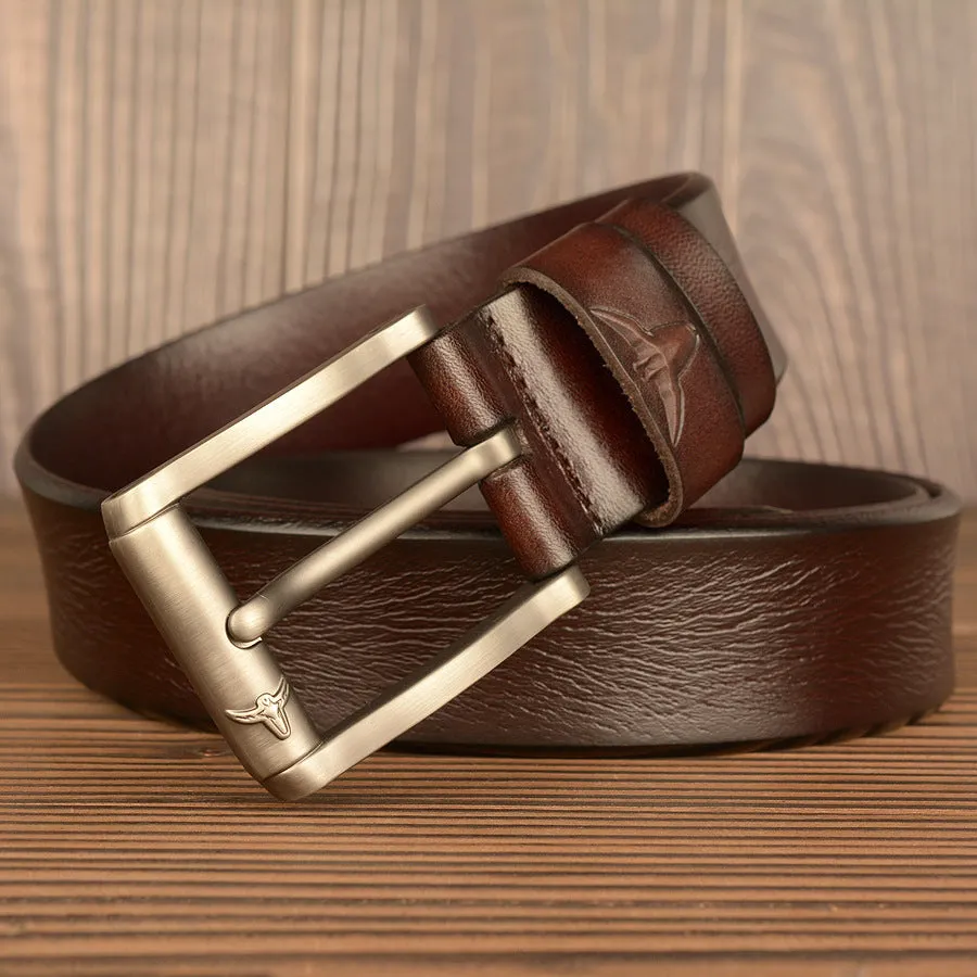 Premium Genuine Top Leather Non Stitched Mens Leather Belt for Work With Gifts Box|  TCZK05