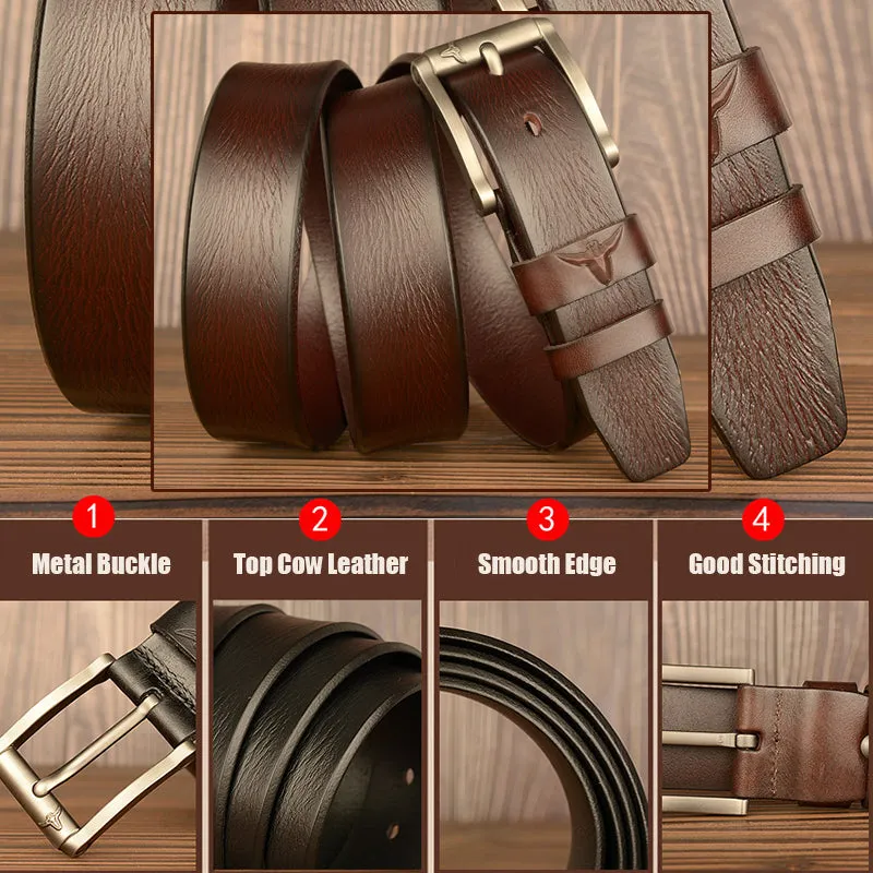 Premium Genuine Top Leather Non Stitched Mens Leather Belt for Work With Gifts Box|  TCZK05