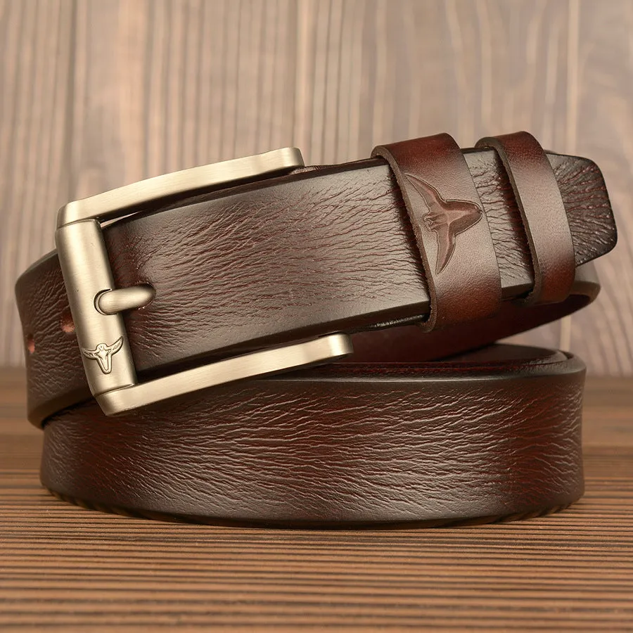 Premium Genuine Top Leather Non Stitched Mens Leather Belt for Work With Gifts Box|  TCZK05