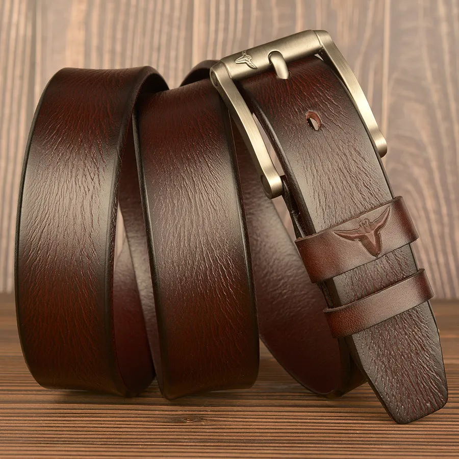 Premium Genuine Top Leather Non Stitched Mens Leather Belt for Work With Gifts Box|  TCZK05