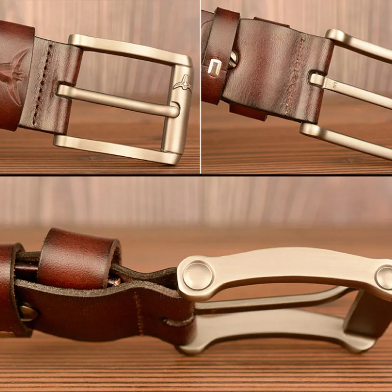 Premium Genuine Top Leather Non Stitched Mens Leather Belt for Work With Gifts Box|  TCZK05