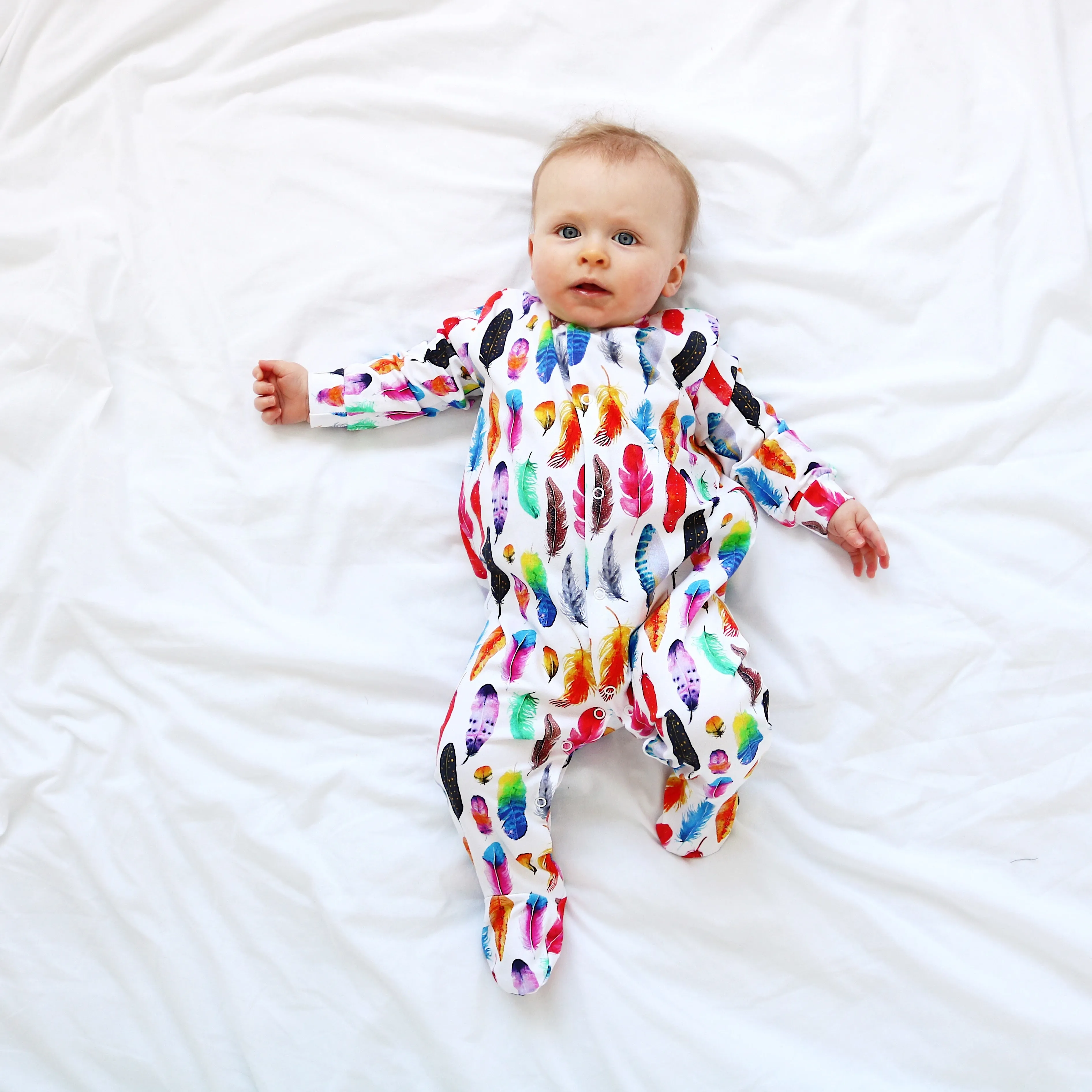 Rainbow Feather sleepsuit