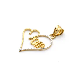 Real Gold 2 Color Mom Heart Pendant GL2497 P 1700