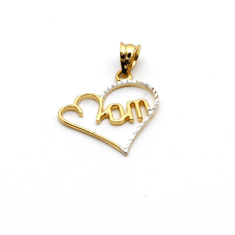 Real Gold 2 Color Mom Heart Pendant GL2497 P 1700