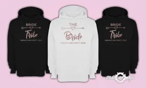 Rose Gold Personalised Hen Do Party Bride Tribe  Ladies Female Hoodie