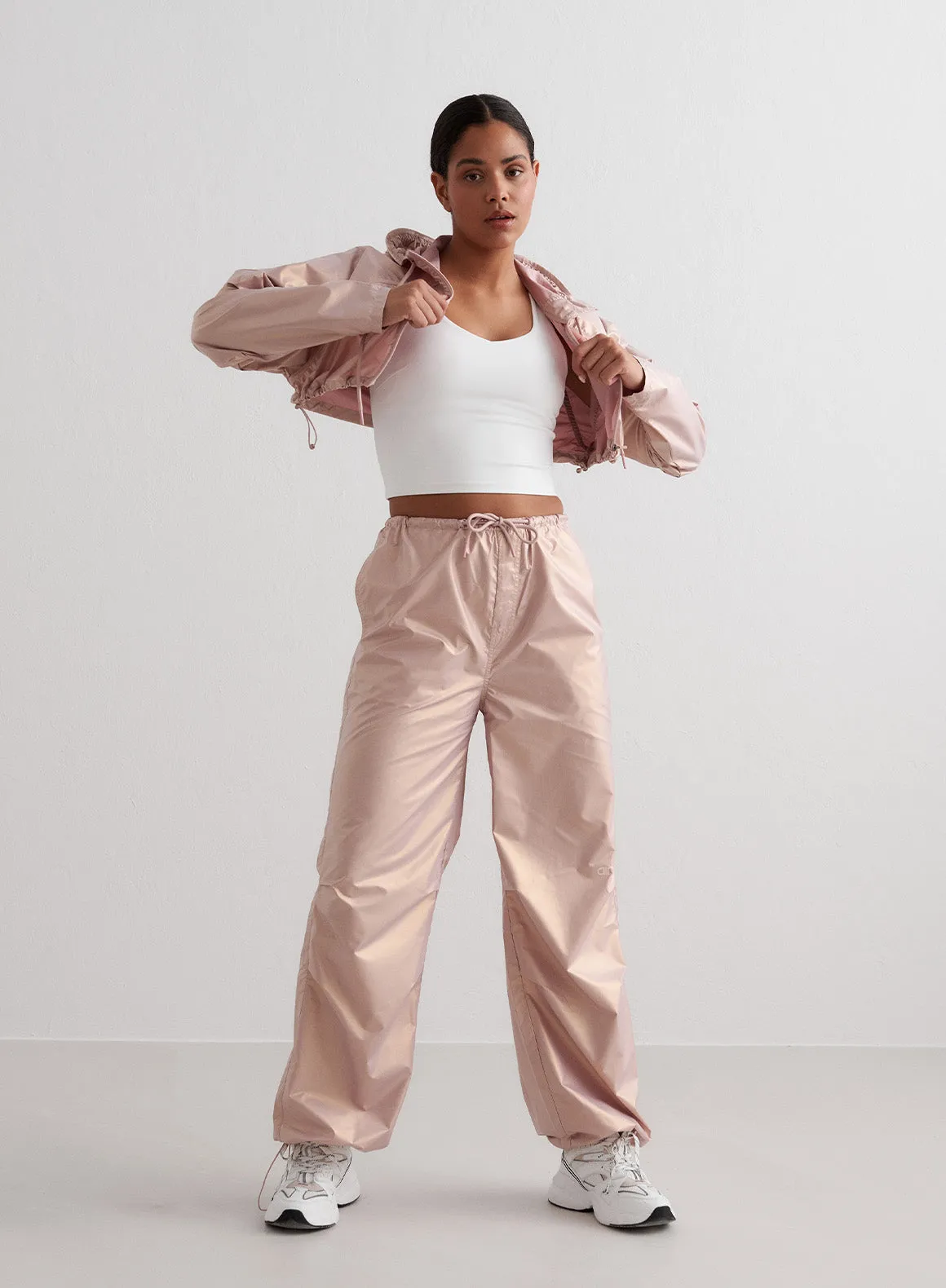 Rose Metallic Cropped Jacket