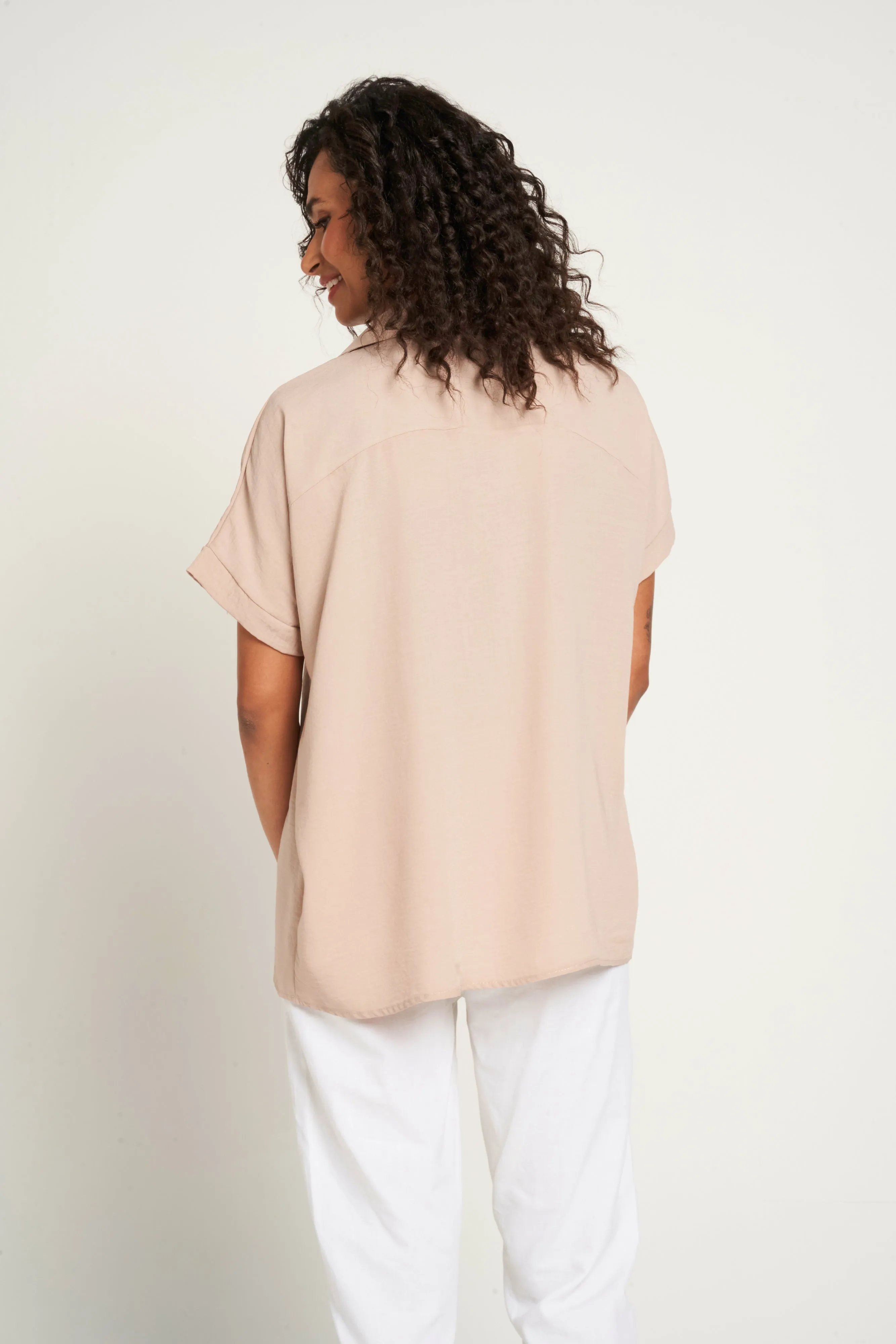 Saloos Extended Shoulder Short Sleeves Blouse