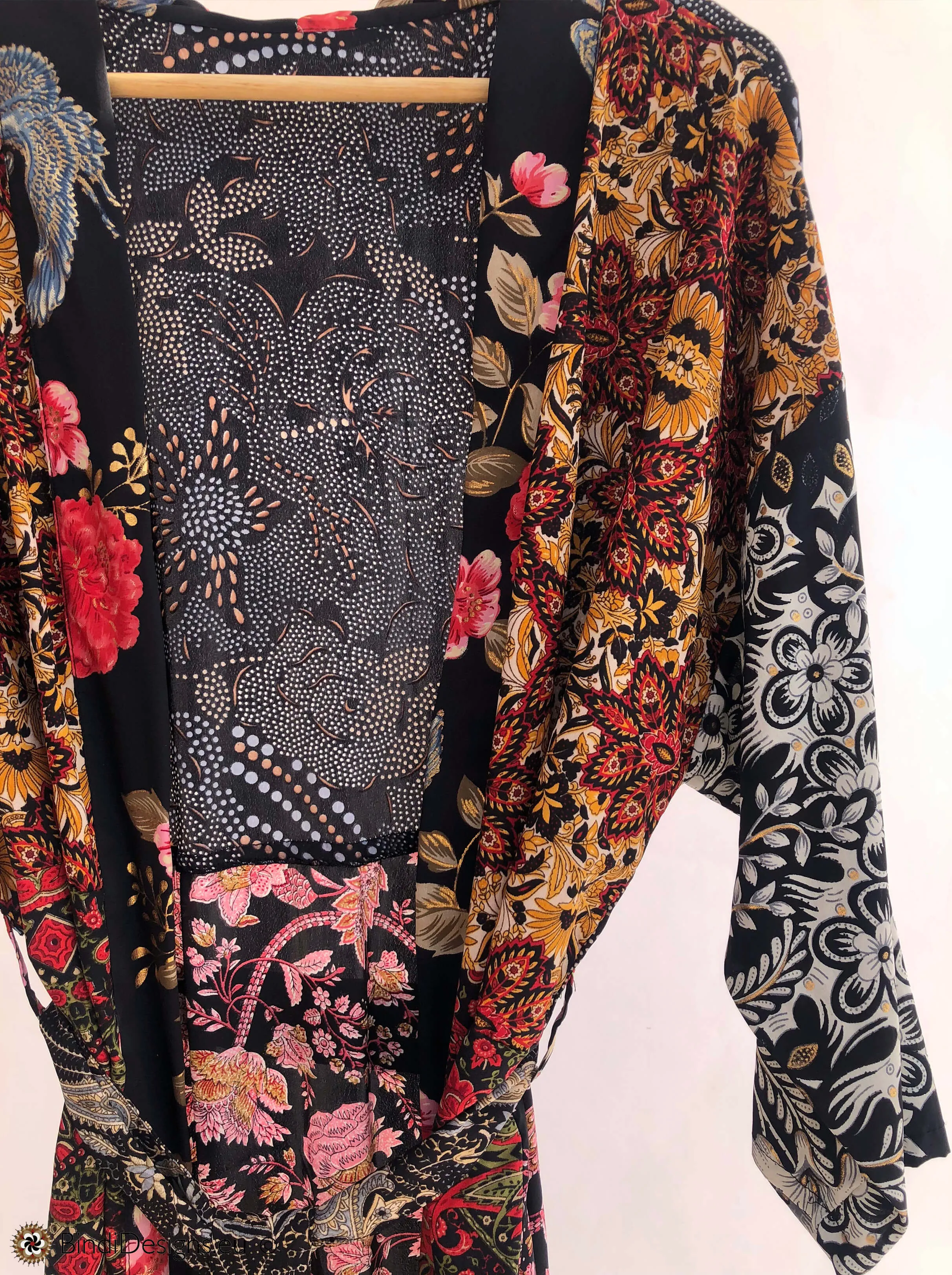 Sari Silk Kimono Robe Floral Print