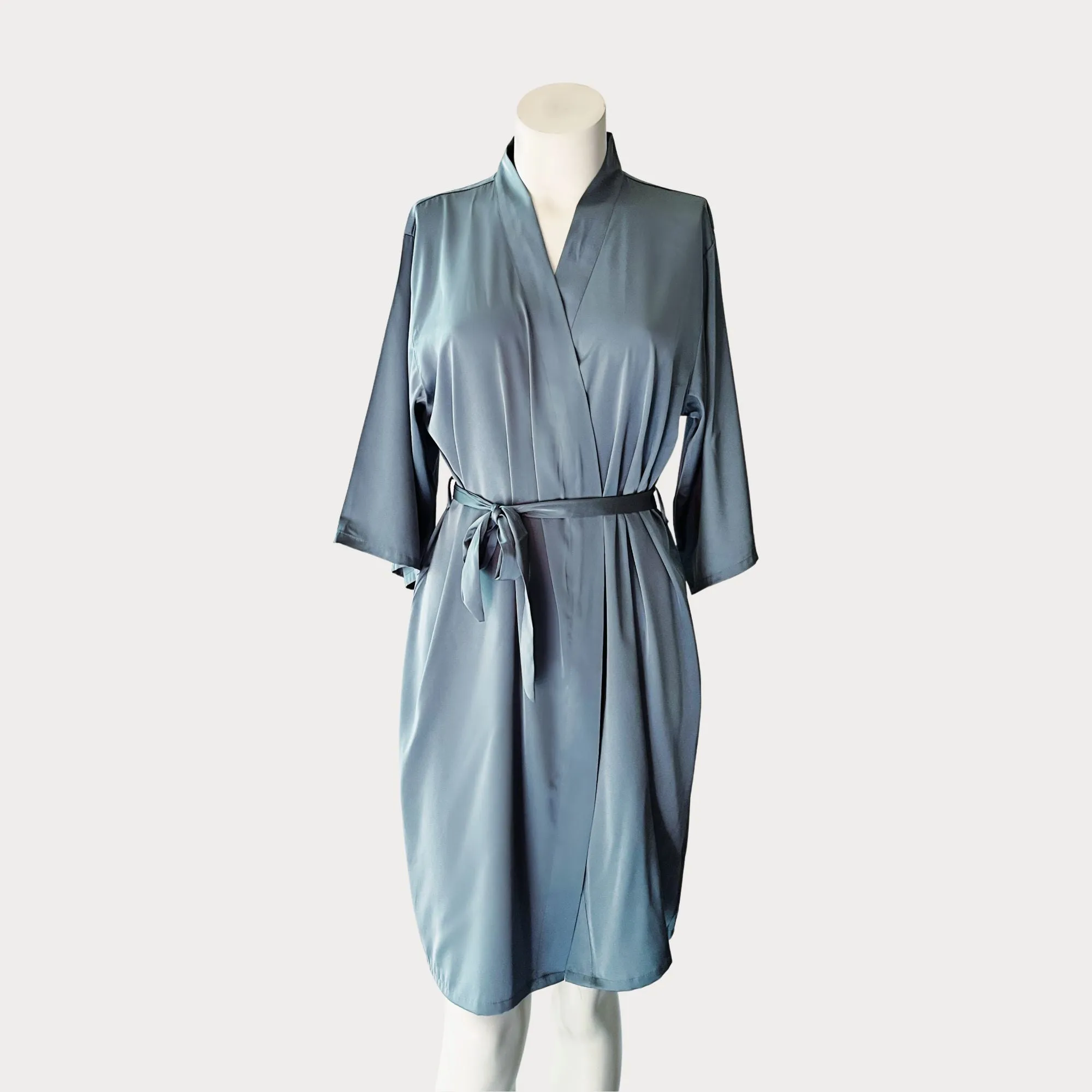 Satin Robe - kimono style sleeves and matching night gown. Ready to ship.