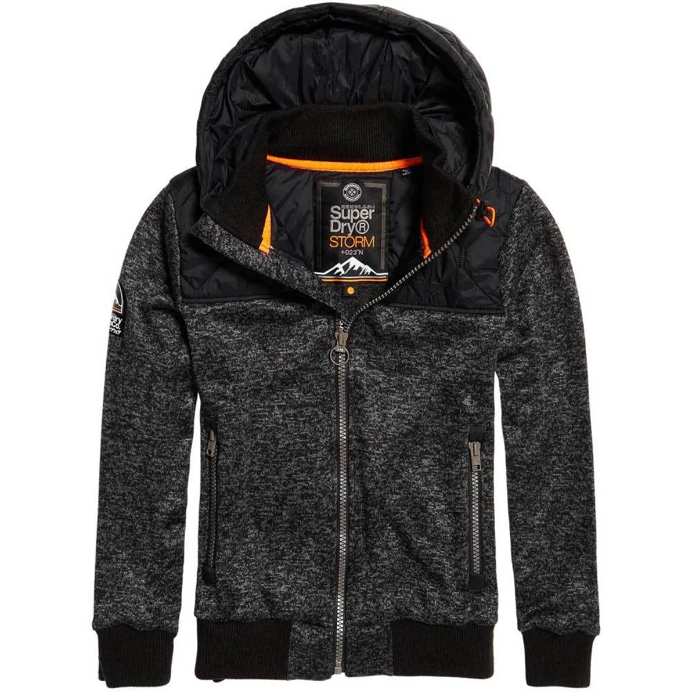 Superdry Men's Storm Mountain Hybrid Zip Hoody - Black/Grey Grit