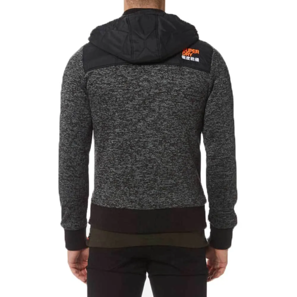 Superdry Men's Storm Mountain Hybrid Zip Hoody - Black/Grey Grit