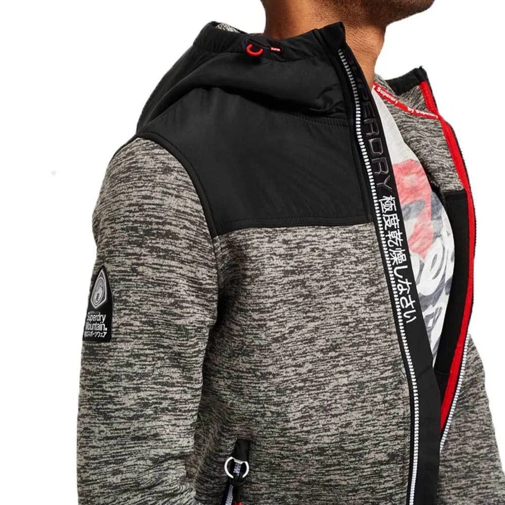 Superdry Storm Mountain Zip hoodie - Charcoal Marl / Black